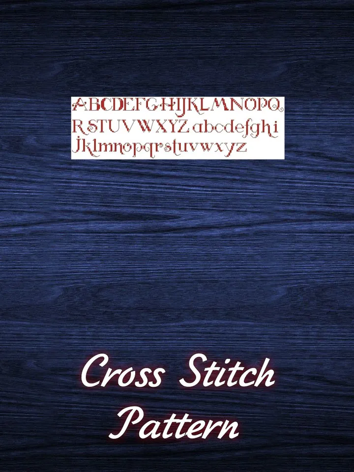 Vintage Cross Stitch Pattern Alphabet Counted Digital Download PDF