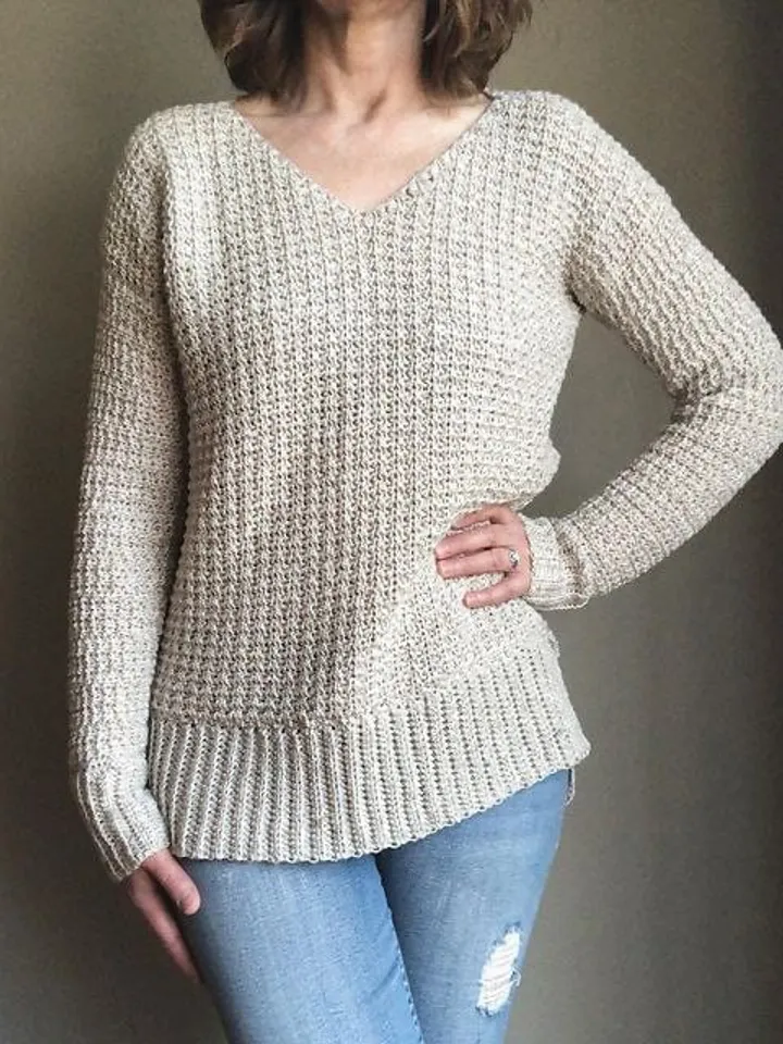 Crochet long sweater, easy crochet sweater, women sweater size S - 3XL