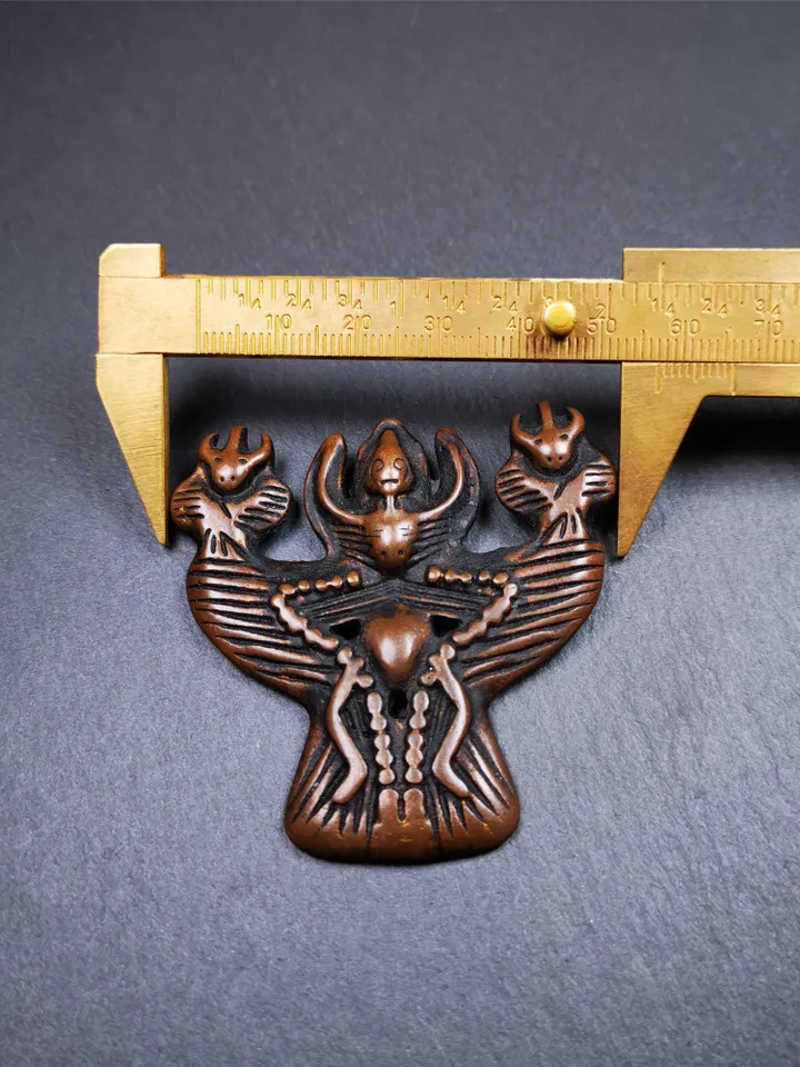 Gandhanra Antique Tibetan Buddhist Amulet,Garuda,Garula,Suparna,Golden-winged Bird Pendant,Made of Bronze,80 Years Old - 2.24"