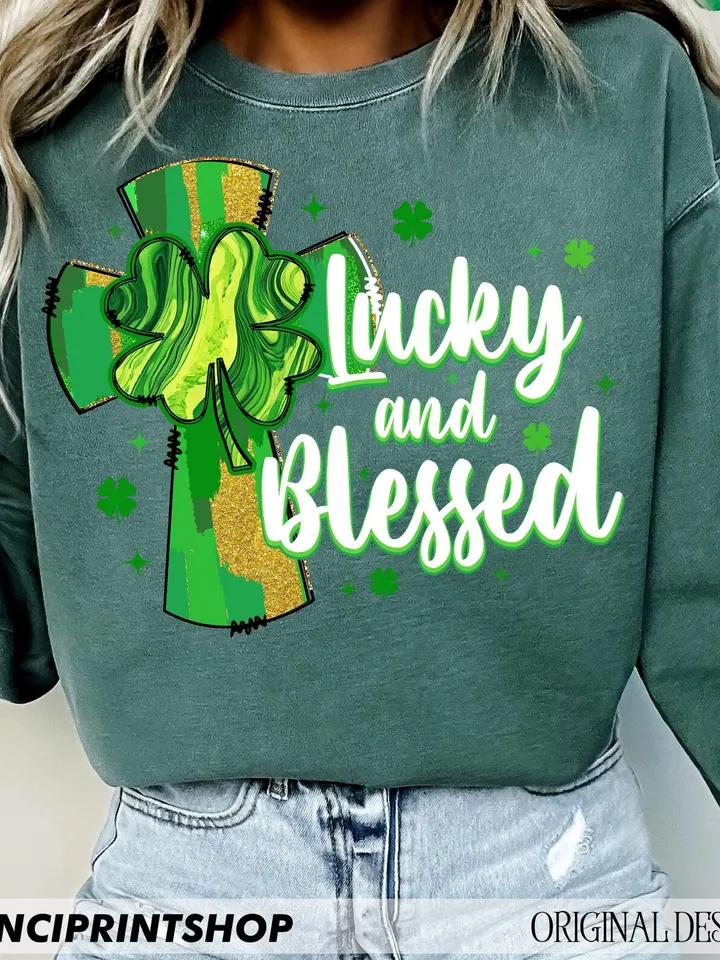 St. Patrick's Day png, Coquette St. Patrick's Day Cross Bow PNG, Lucky png, Blessed png, Christian St. Patrick's png, Christian png designs
