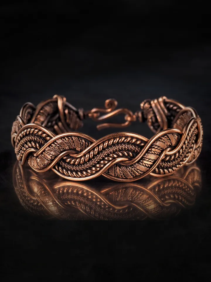 Wire wrapped copper bracelet for woman Antique style copper jewelry WireWrapArt