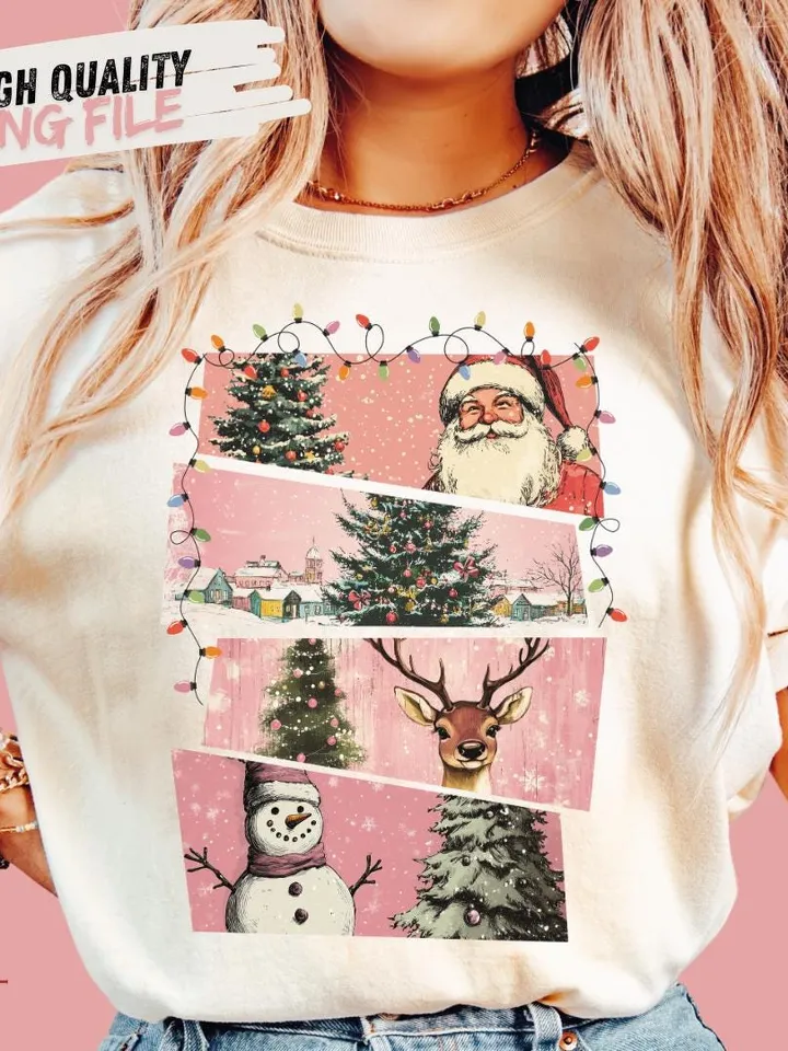Pink Retro Christmas PNG, Merry Christmas Png, Retro Christmas png, Christmas Png, Merry X-mas Png, Trendy Christmas Tshirt, Sublimation