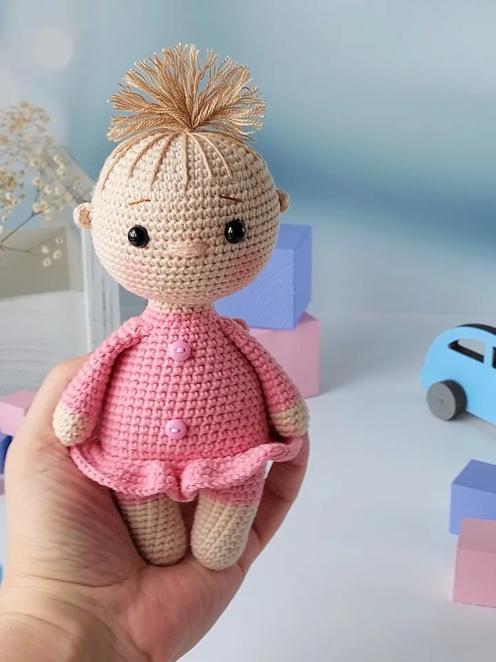 Crochet pattern of mini dolls in English. Crochet pattern doll. Tutorial crochet doll. Pattern baby doll. Pattern toys.