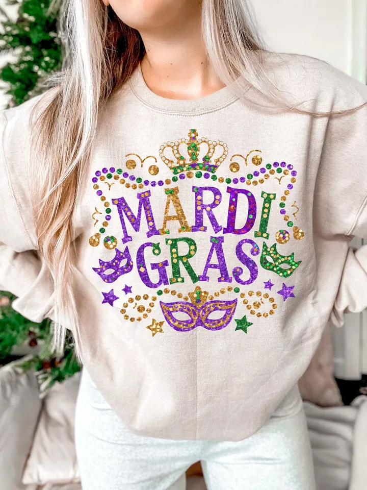 Mardi Gras PNG, Retro Mardi Gras Png, Fleur De Lis Png, Brushstroke Mardi Gras Png, Glitter, King Cake Png, Louisiana Crawfish Png