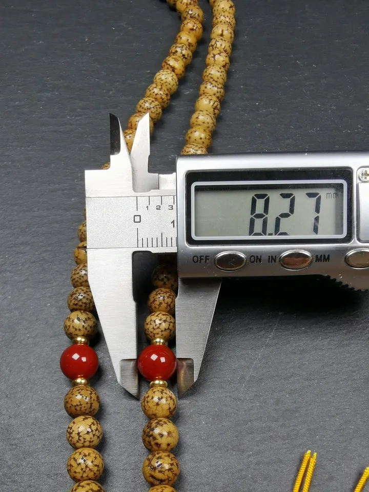 Gandhanra Old Tibetan Rosary, 7.5mm 108 Lotus Seed Mala Necklace, Antique Prayer Beads for Meditation,38cm Length