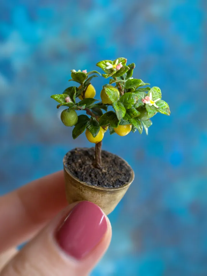 TUTORIAL Miniature lemon tree with polymer clay