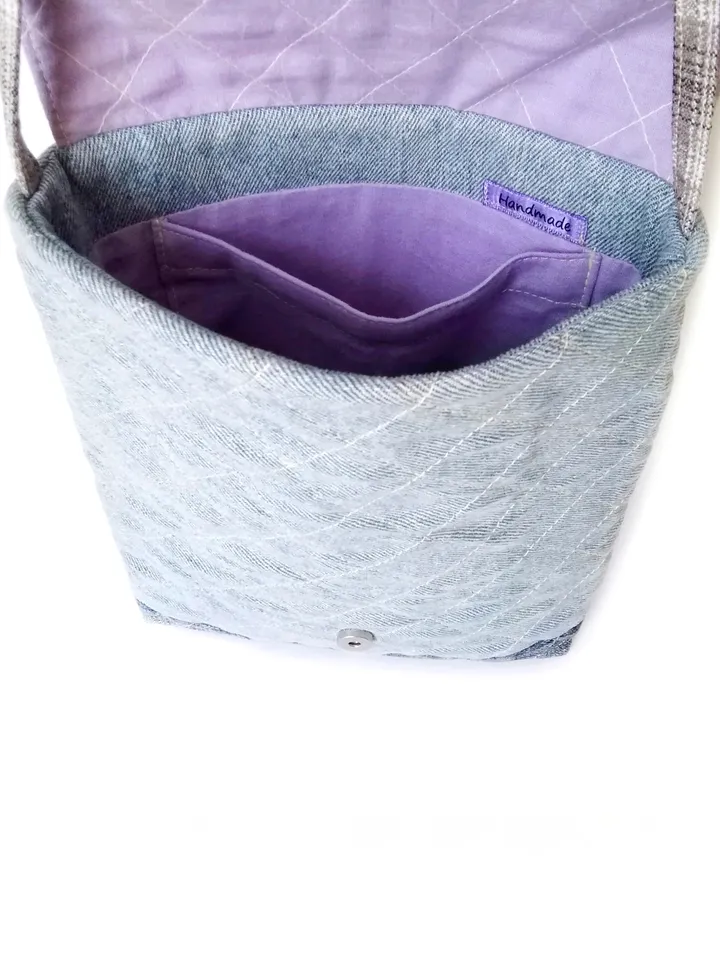 Handcrafted Denim Shoulder Bags: Handmade Embroidered Fabric Women's Handbags - Functional Accessories in Boho Style. FREE SHIPPING!