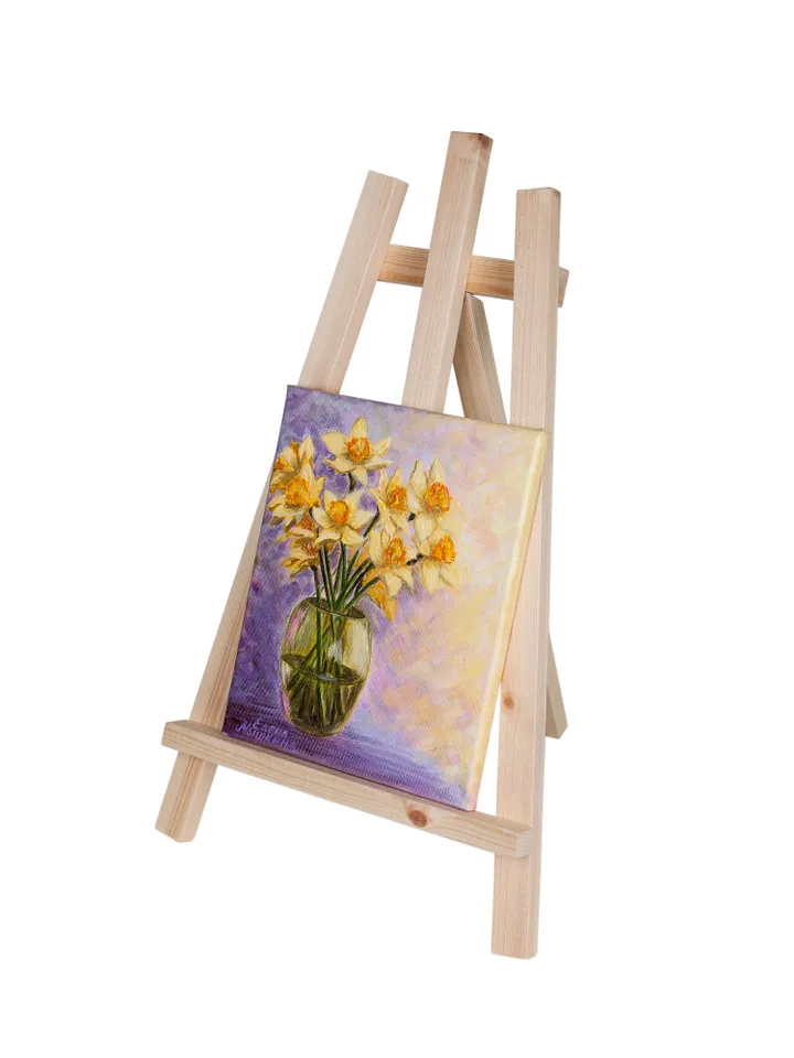Digital Product Painting with daffodils, Daffodils in a vase painting, Painting with flowers, Flowers painting.