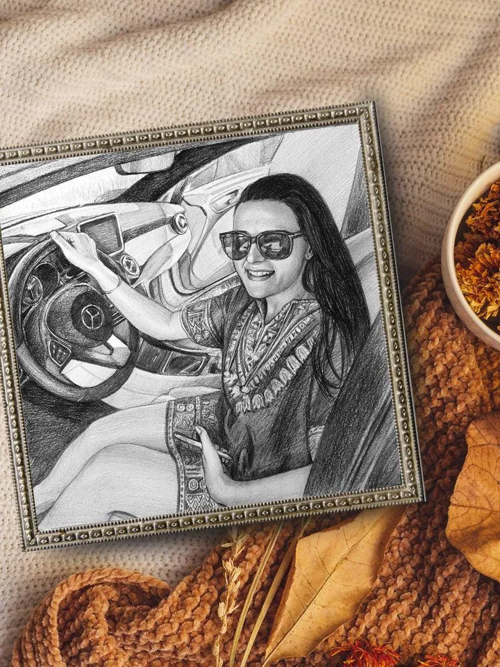 Custom pencil portrait from photo | Order a pencil portrait | Realistic portrait to order from a photo with graphite pencils on paper