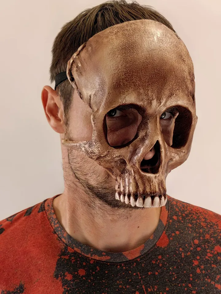 Human Skull Mask, Realistic face Mask, skull face mask, Horror Mask, resin skull mask, pagan mask, ritual mask, shamanic mask