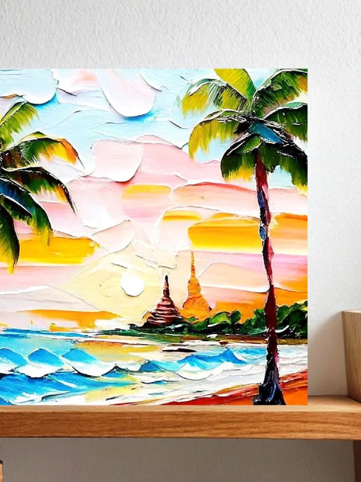 Thailand Painting Original Art Original Thailand Island Khao Phing Seascape Painting Wall Art Impressionist Art Gift by ArtProkopaloSv