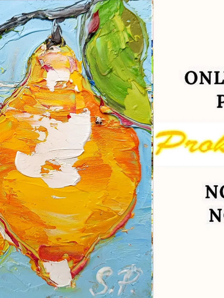 Lemons Painting Original Art Impasto Oil Painting 4x4 painting Lemons Small Painting by ArtProkopaloSv
