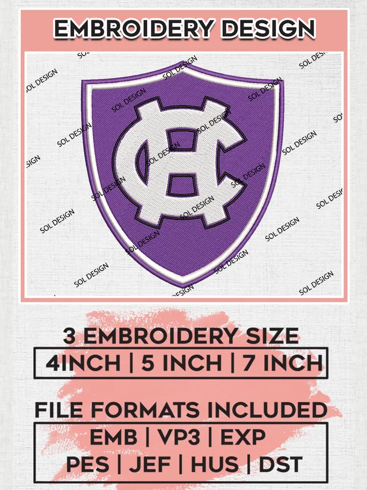 Holy Cross Crusaders Logo Machine Embroidery Design, NCAA Holy Cross Crusaders Embroidery Design Design files, NCAA Embroidery Designs, NCAA Machine Embroidery Designs, Digital Download