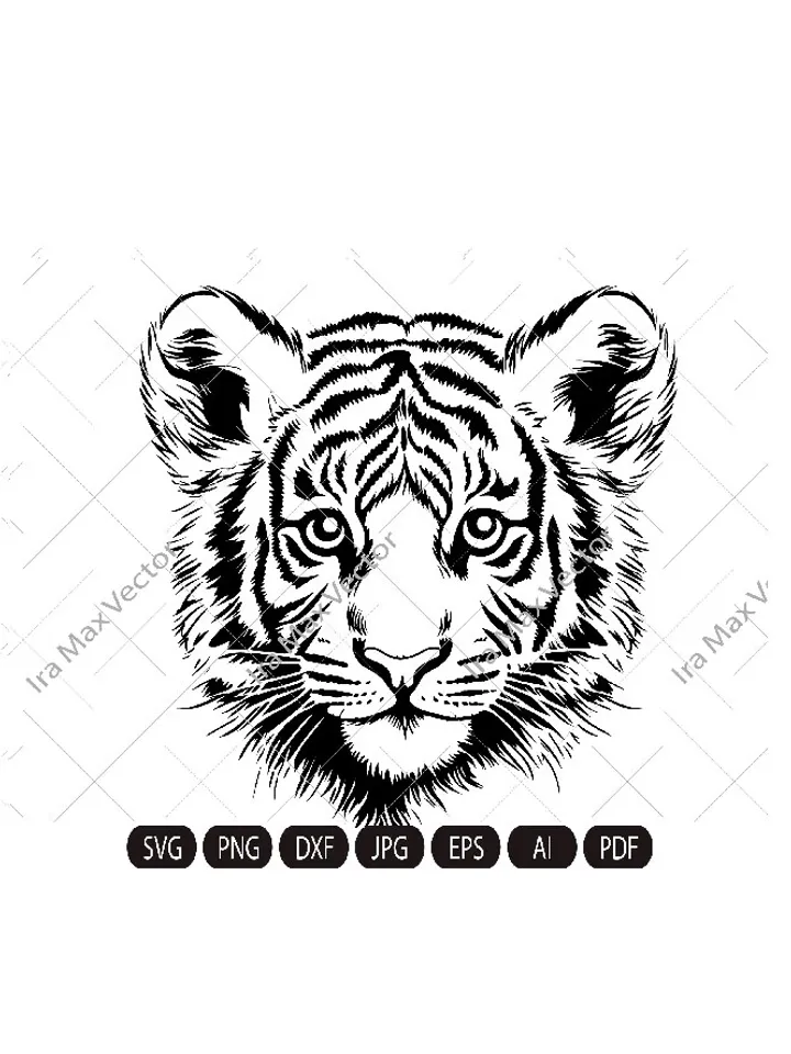 Baby tiger svg, tiger cub face svg, tiger baby, Tiger, Nursery Decor, Safari African Animals, tiger Cub, Nursery Wall Art,Kids Printable Art