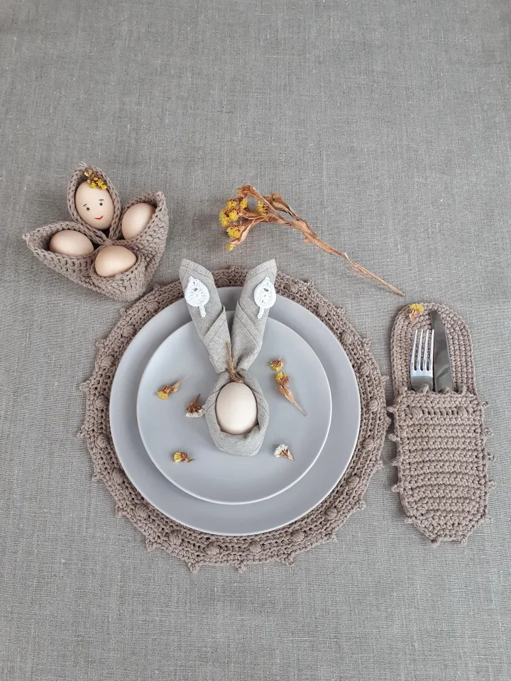 CROCHET PATTERN Round placemat tutorial DIY crochet tablemat Kitchen set Crochet pattern pfd Crochet doily pattern Cotton placemat pattern