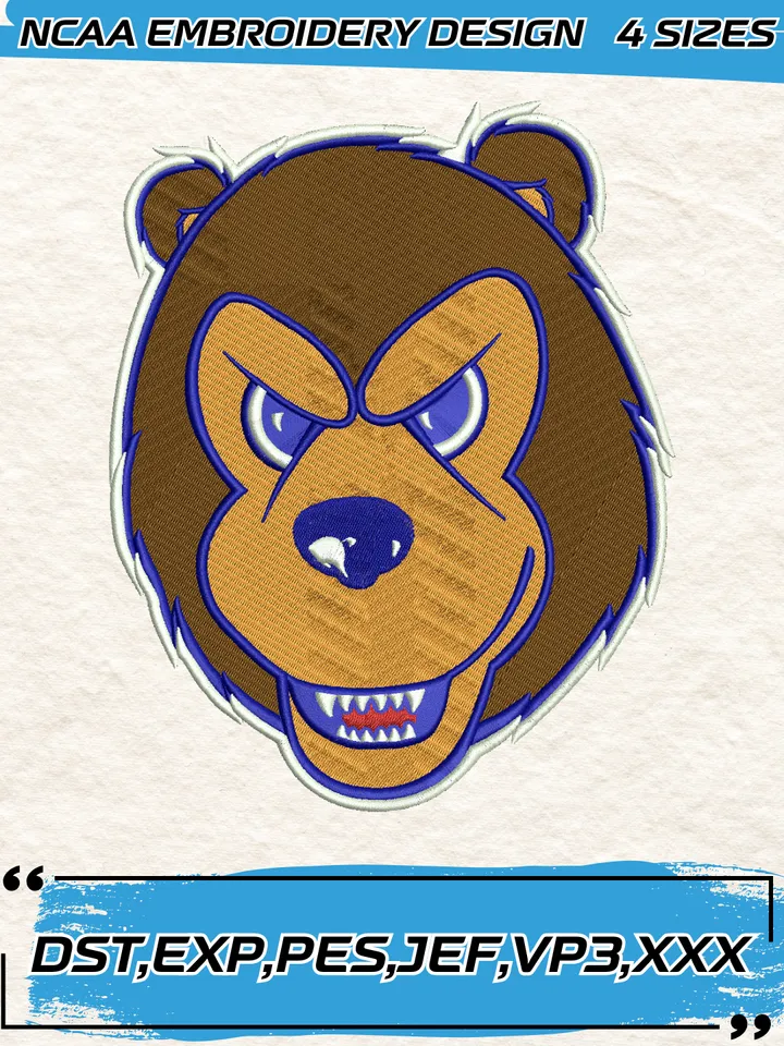 Belmont Bruins Mascot Embroidery Designs,NCAA Logo Embroidery Design,Machine Embroidery Design File,4 Sizes, Digital Download