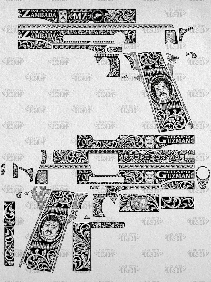 VECTOR DESIGN Colt 1911 government Zambada and Guzman