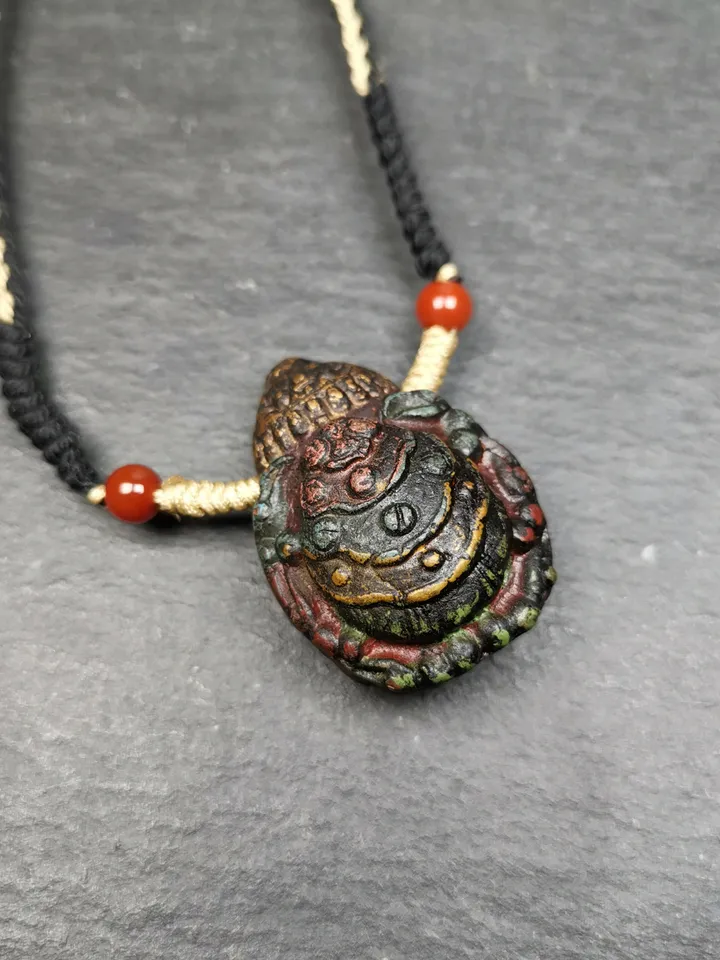 Gandhanra Old Tibetan Tsa Tsa Amulet, Scorpion Guru of Padmasambhava, Scorpion Terma Amulet of Wrathful Kila Transmission