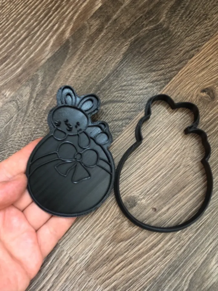 Bunny for Easter cookie cutter Custom stamp for cake topper gingerbread decor cutters sugar cookies polimer clay