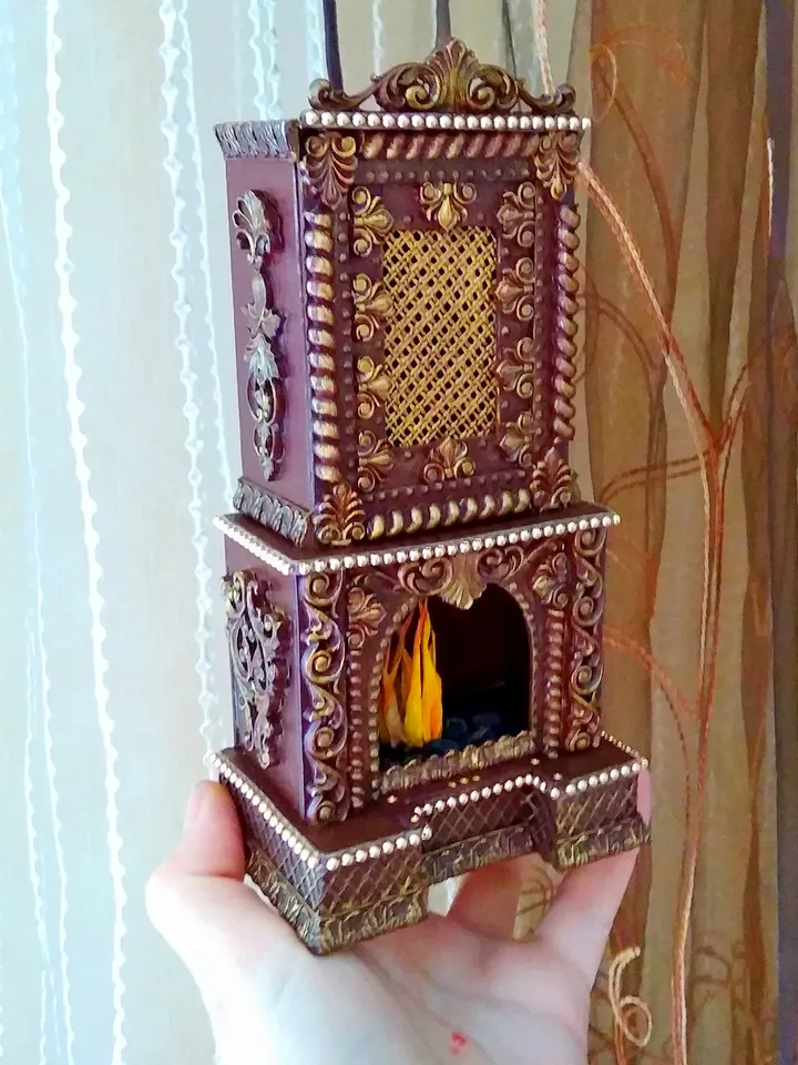 Fireplace for dollhouse handmade.