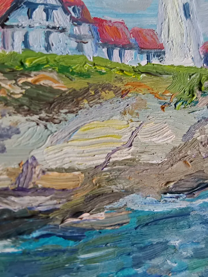 Lighthouse and osean oil painting