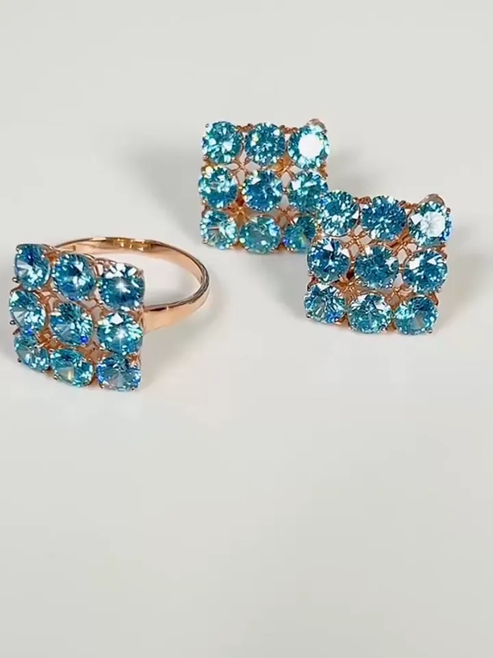 Earrings silver 925 with topaz