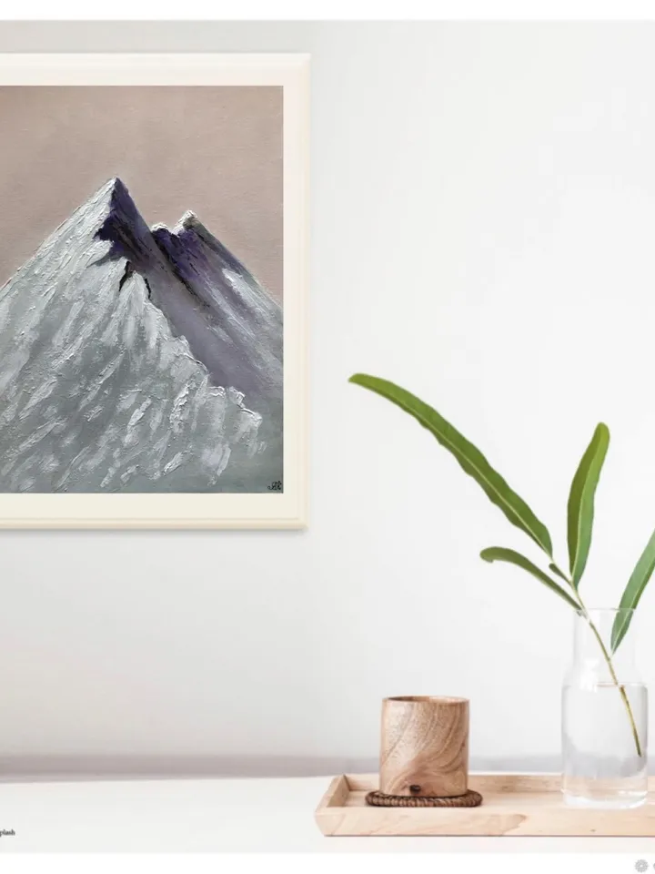 Everest original acrylic painting modern art kitchen painting 12 by 15 inches