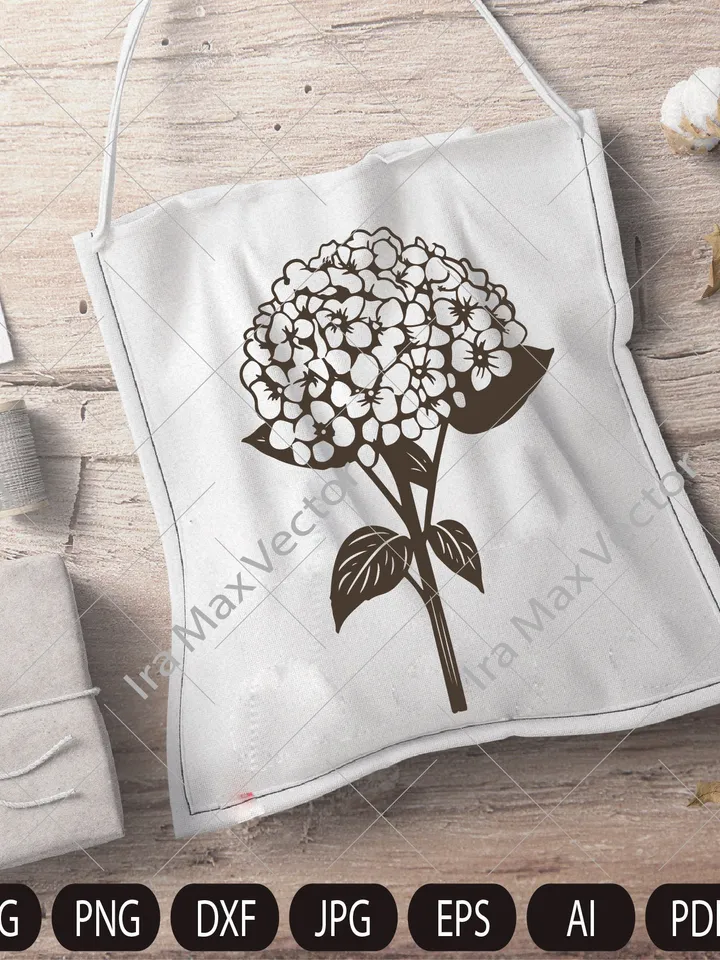 Hydrangea SVG, Hydrangea PNG , Vintage Botanical Line Art, Clip Art, sublimation, Logo Design, Engraving