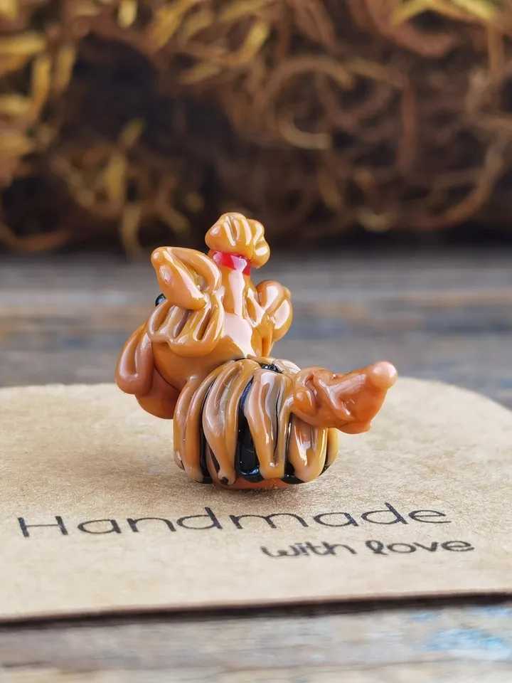 GLASS FIGURINES yorkshire terrier figurine yorkshire terrier GIFT Dog ornament Glass Dog Glass yorkshire terrier art Tiny yorkshire terrier