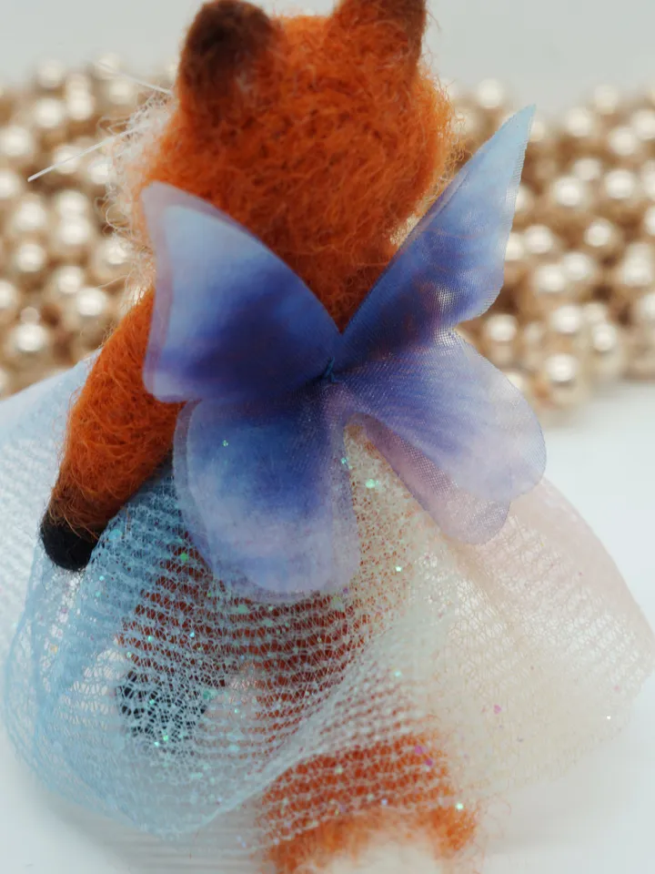 Mary the fox, miniature needle felted animal, fairy fox, ships from the US