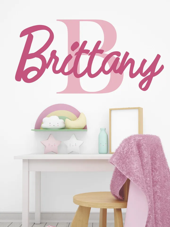 Personalized Wall Decal Girl Name Nursery Lettering Birthday party Backdrop N1