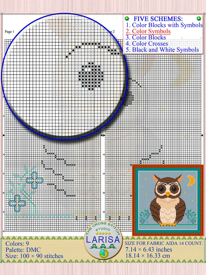 Owl Cross Stitch Pattern | Enchanting Owl Design