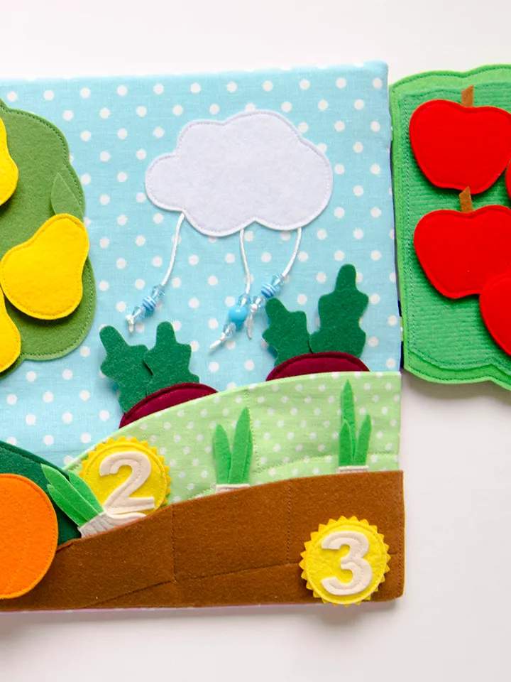 Quiet book page, Vegetables and Garden, Pattern and Tutorial, SVG files