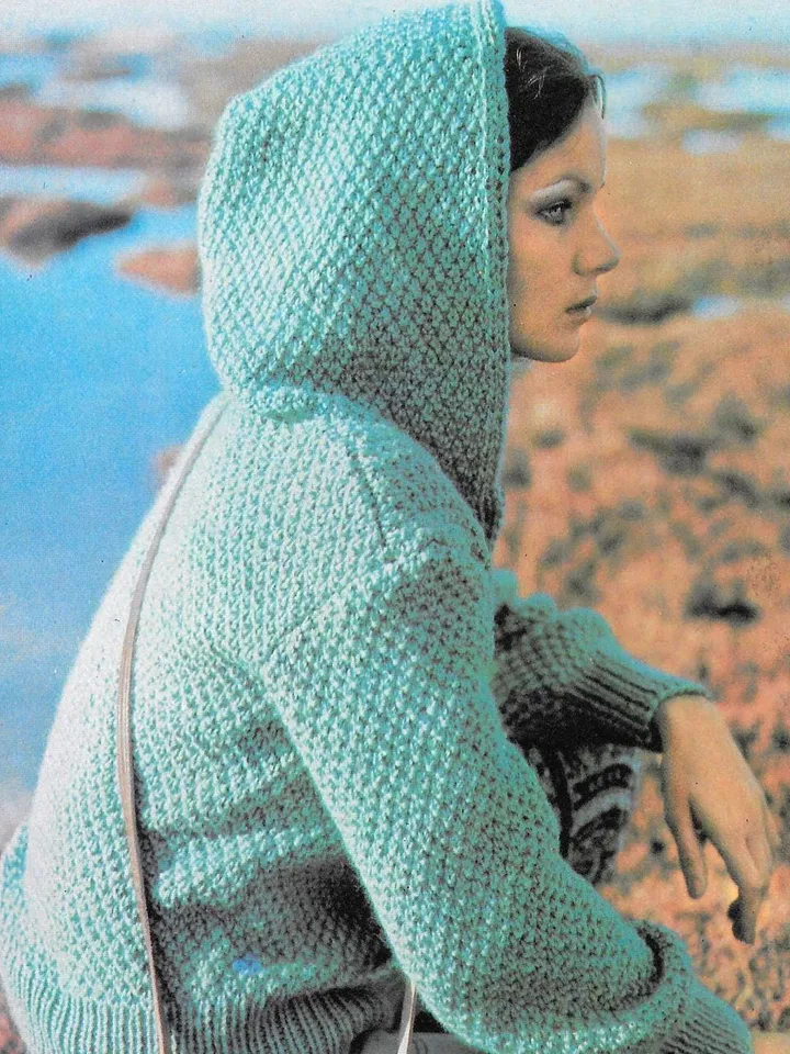 Cardigan hooded knitting pattern women ladies jacket hooded pockets cardigan pattern pdf instant download