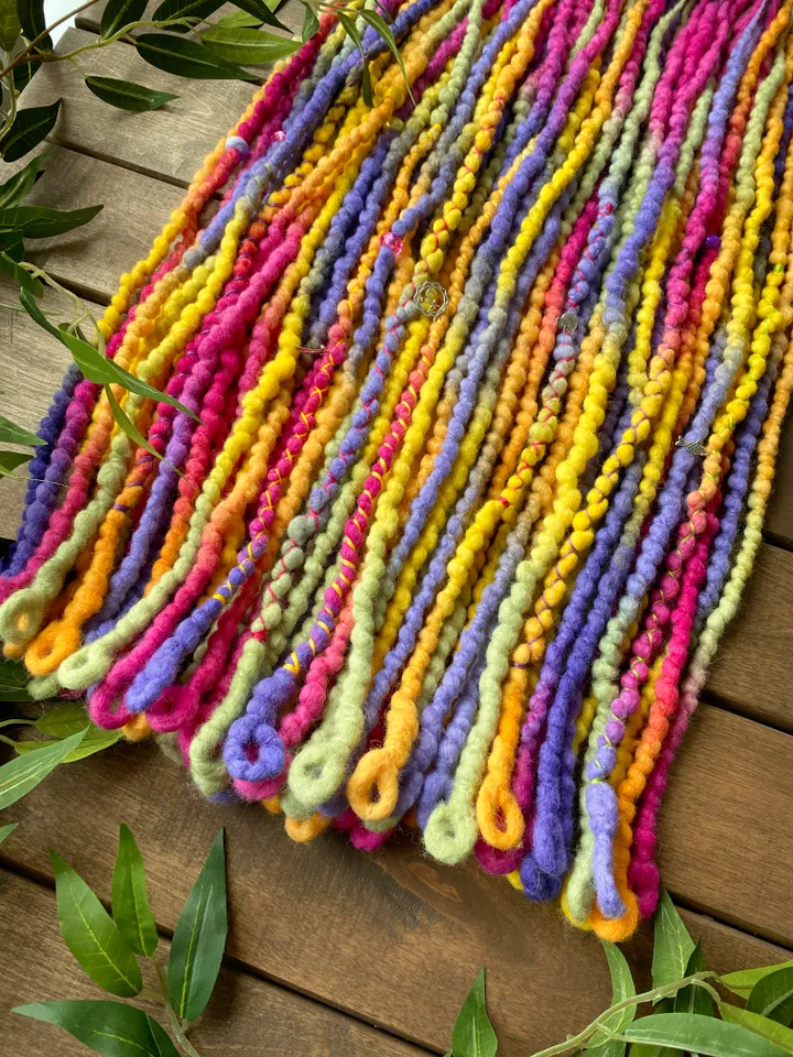 Rainbow Wool Se Dreads Ready to Ship
