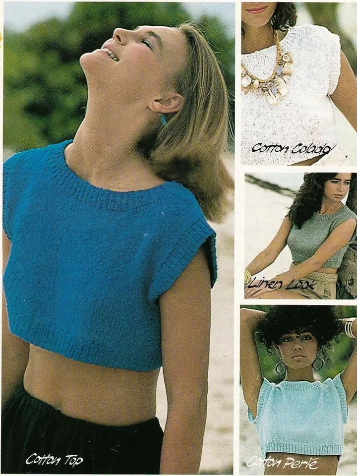 Easy top knitting pattern cropped halter top women ladies top pdf knitting Pattern