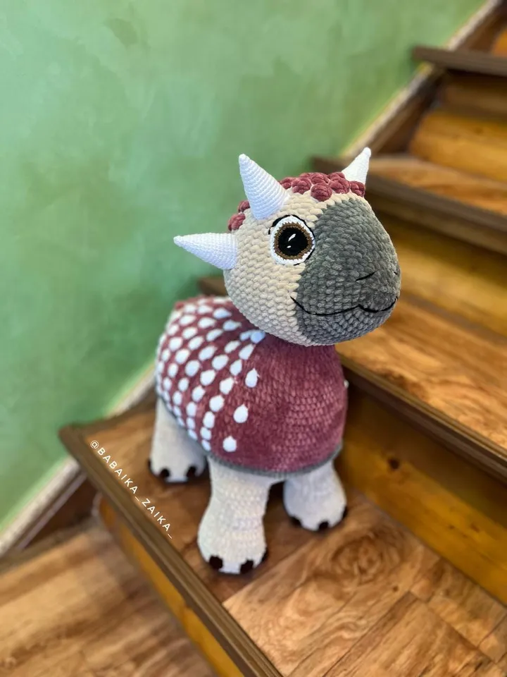 PDF Crochet Ankylosaurus Pattern, Plush Dinosaur Amigurumi, Baby Dino Crochet Pattern, Cute Dinosaur Toy, Crochet Animal Pattern