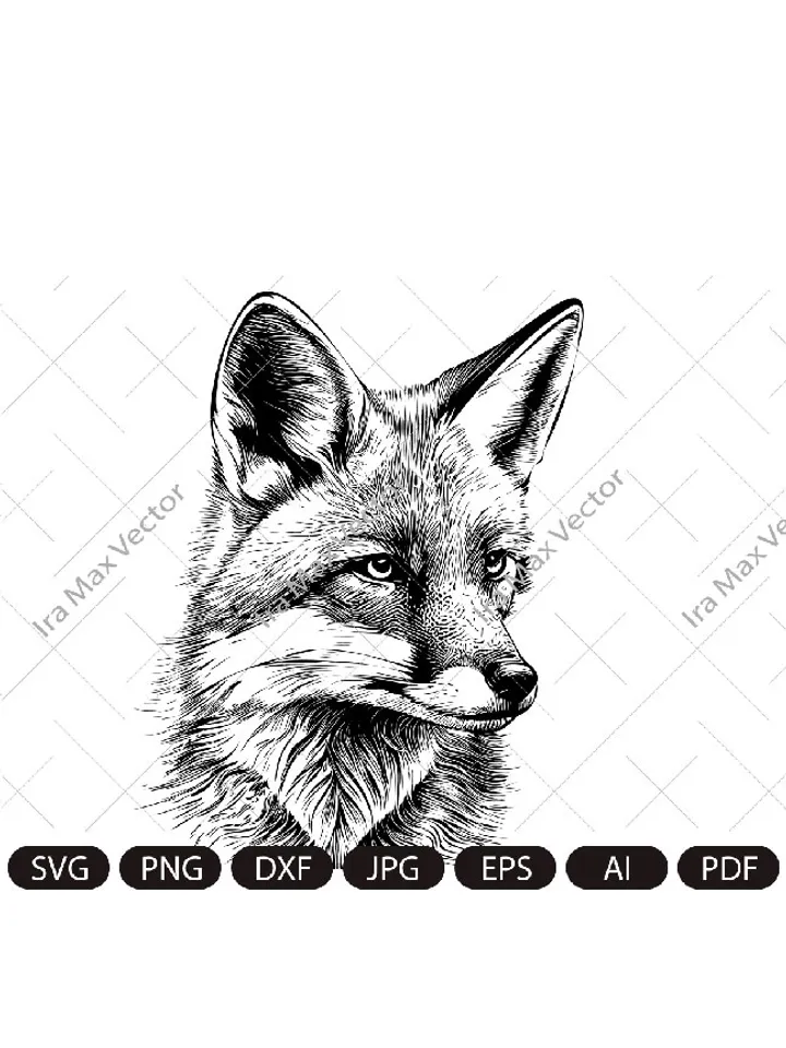 Fox svg /FOX Face svg / Fox Head svg / Fox Mascot svg / Fox Printable /Fox detailed/ INSTANT DOWNLOAD
