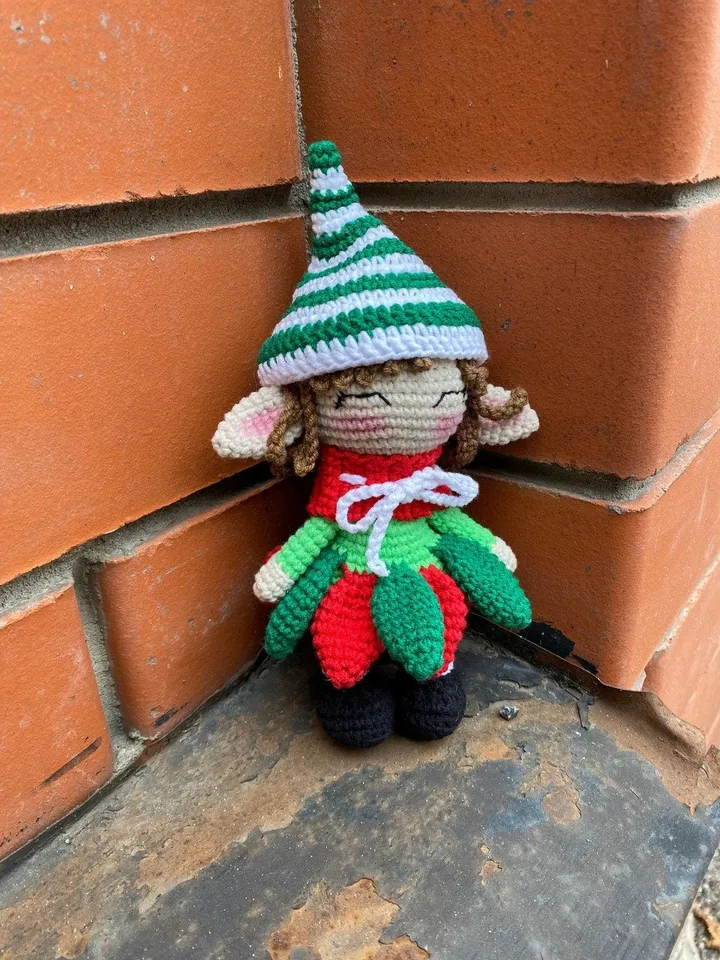PDF Christmas Elf Doll, Christmas amigurumi pattern, Christmas ornament Elf, Christmas decoration Christmas crochet Amigurumi Christmas Doll