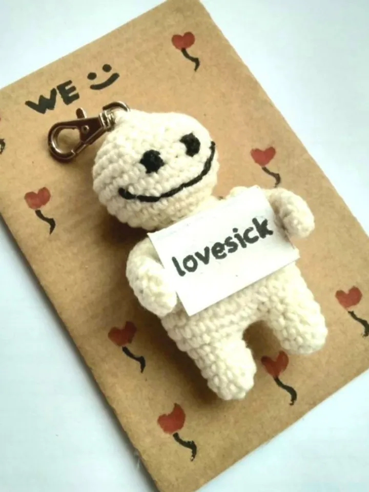 The keychain "lovesick" for a bag or keys, a toy in the car interior, a pendant for the rearview mirror
