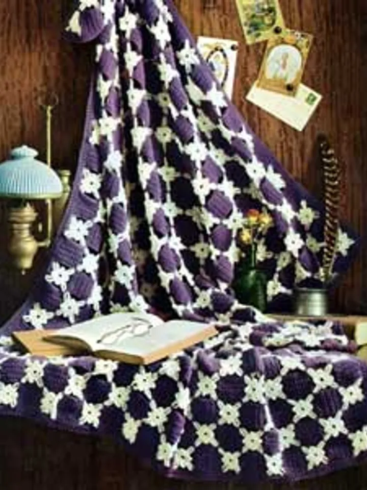 Crochet Pattern Vintage Afghan Daisy Digital Download PDF