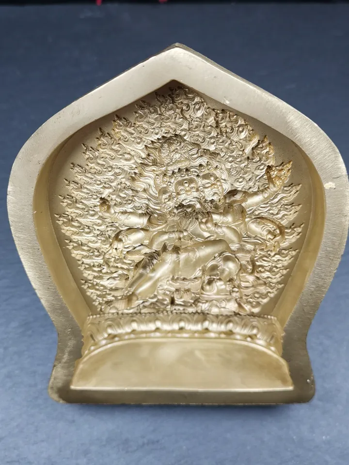 Vajrapani Mahachakra Tsa Tsa Mold,Maha-cakra-vajri,Chagna Dorje Korlo Chen Po,Gandhanra Handmade Tibetan Buddha Statue Mould,12 × 10cm