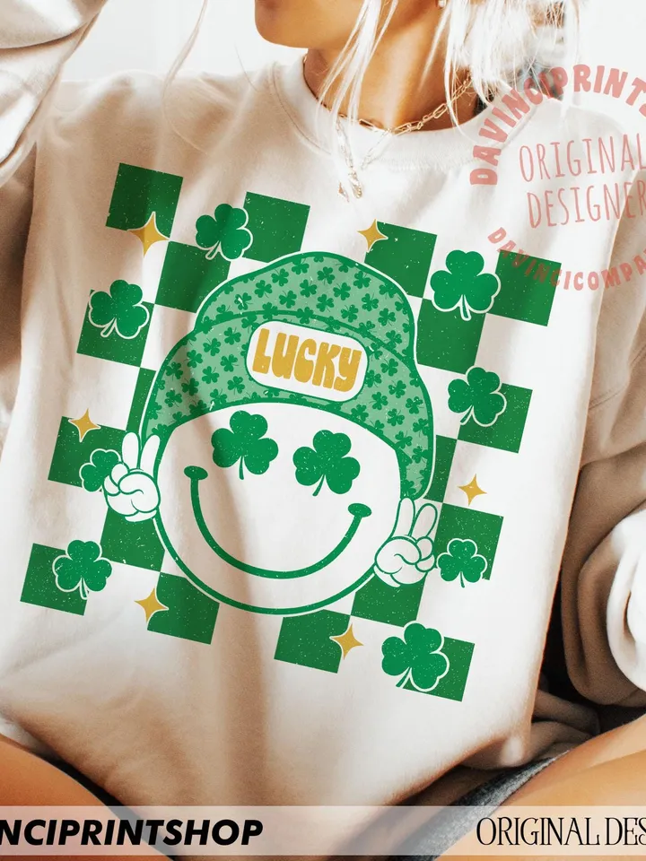 St Patricks Day Smile Faces PNG, Kid St Patricks png, Retro Groovy St patricks png, Toddler St patricks png, St patricks png, Shamrock png
