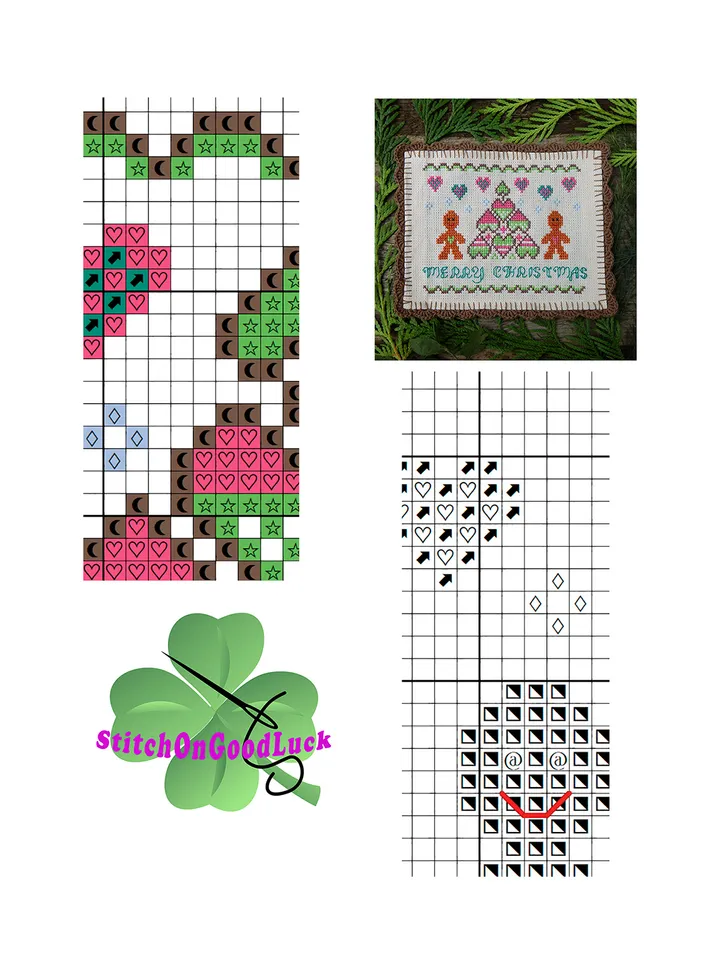 Gingerbread Tree cross stitch pattern