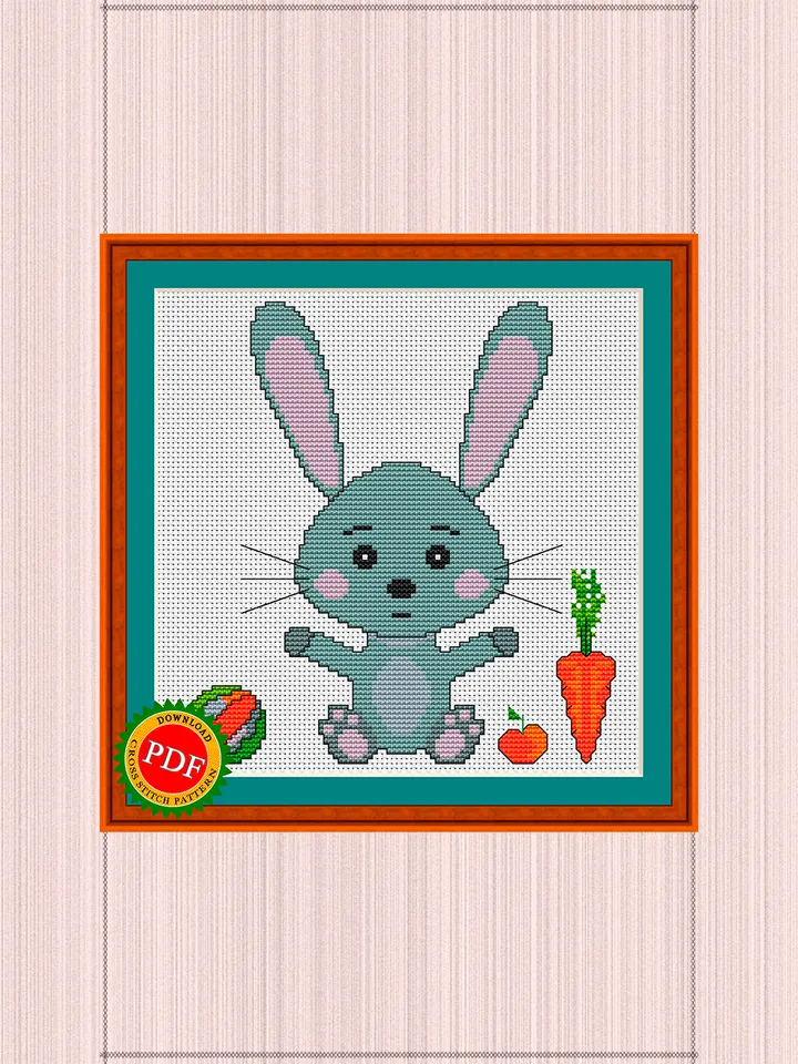 Rabbit Cross Stitch Pattern | Irresistible Rabbit Cub Chart
