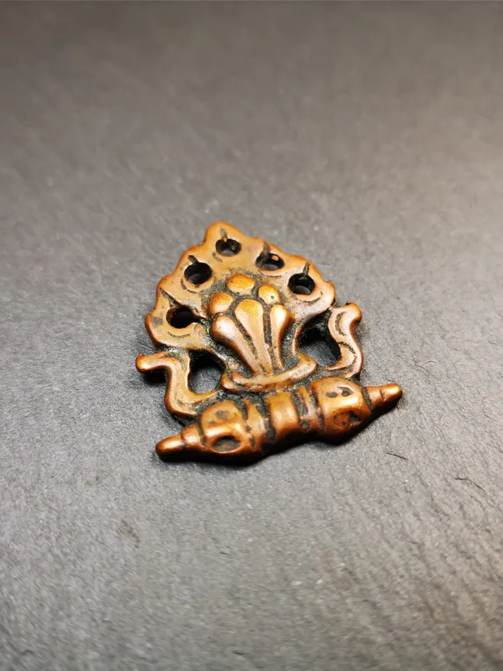 Gandhanra Antique Tibetan Buddhist Amulet,Mani Jewel/Wish Fulfilling Cintamani Badge, Nubro,80 Years Old