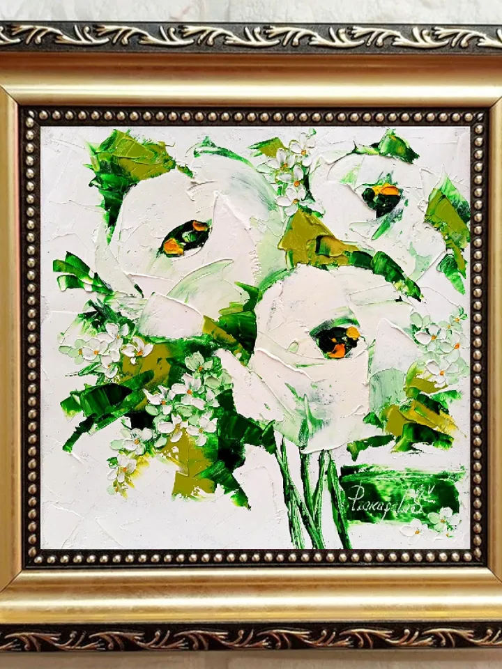 Lilac Painting Flower on Canvas Peony Original Art Impasto Painting Floral Wall Art Peonies Oil Painting Canvas Gift by ArtProkopaloSv