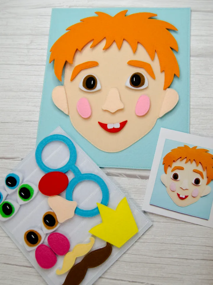 Make a face toy, Emotions play mat, personalized gift