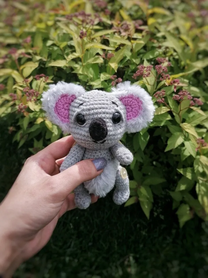 PDF Crochet Pattern Cute Koala, Small Toy Pattern, Animal Pattern, Amigurumi bear pattern, tutorial bear in Eng, Valentine's day gift