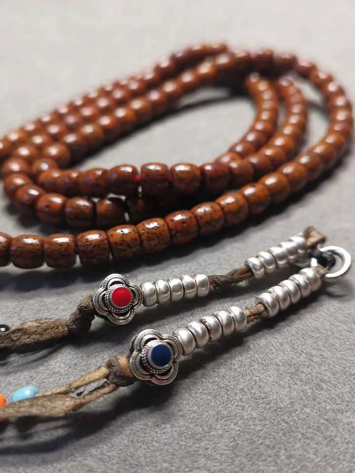 Gandhanra Handmade 5mm Silver Tibetan Buddhist Prayer Bead Counters for 6-15mm Mala